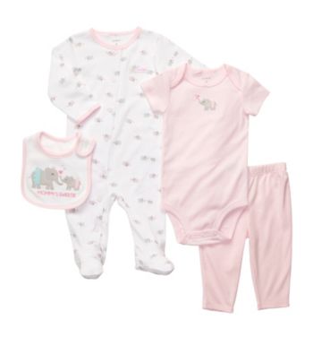 Carter's® Baby Girls' Pink 4-pc. Elephant Layette Set