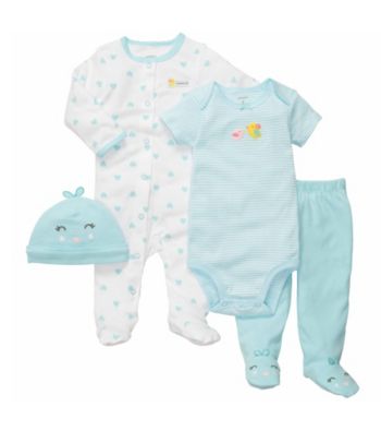 Carter's® Baby Girls' Turquoise 4-pc. Chicks Layette Set
