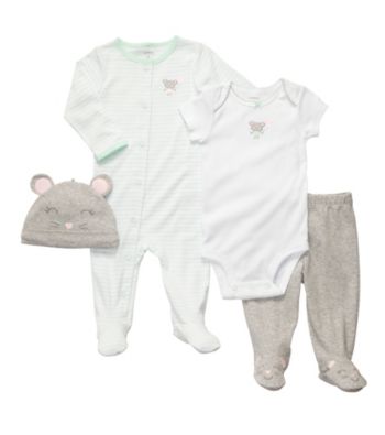 Carter's® Baby Girls' Mint 4-pc. Mouse Layette Set