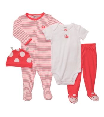 Carter's® Baby Girls' Coral 4-pc. Ladybug Layette Set
