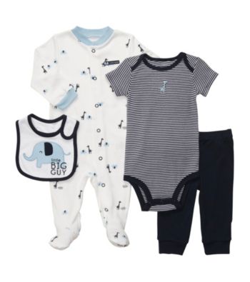 Carter's® Baby Boys' Navy 4-pc. Elephant And Giraffe Layette Set