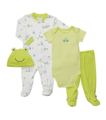 Carter's® Baby Boys' Green 4-pc. Frog Layette Set