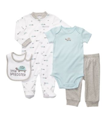 Carter's® Baby Boys' Heather Grey 4-pc. Turtle Layette Set