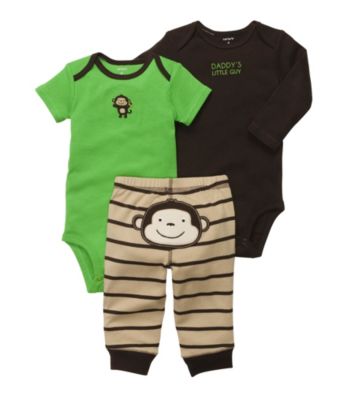 Carter's® Baby Boys' Brown 3-pc. Monkey Pants Set