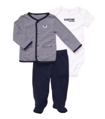 Carter's® Baby Boys' Navy 3-pc. Footed Pants Set