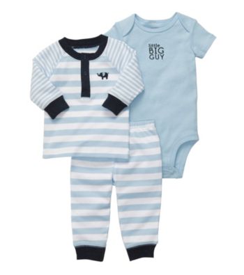 Carter's® Baby Boys' Blue 3-pc. Henley and Pants Set