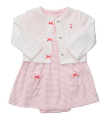 Carter's® Baby Girls' Pink/White 2-pc. Striped Dress Set