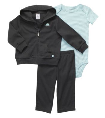 Carter's® Baby Boys' Grey 3-pc. Hooded Cardigan and Pants Set