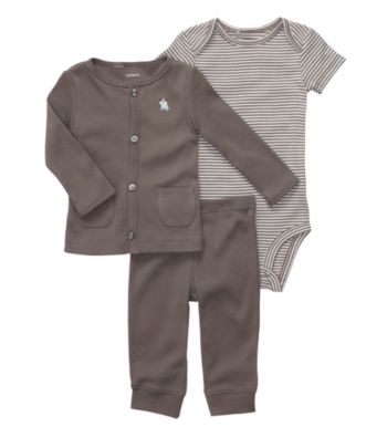 Carter's® Baby Boys' Grey 3-pc. Buttoned Cardigan Set