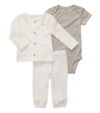 Carter's® Baby White 3-pc. Buttoned Cardigan Set