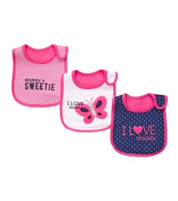 Carter's® Baby Girls' Pink/Navy 3-pk. Butterfly Bibs