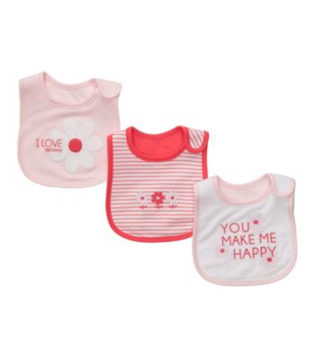 Carter's® Baby Girls' Pink/Coral 3-pk. Bibs