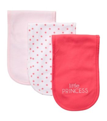 Carter's® Baby Girls' Pink/Coral 3-pk. Burp Cloths