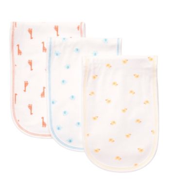 Carter's® Baby' White 3-pk. Animals Burp Cloths