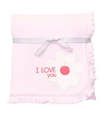 Carter's® Baby Girls' Pink Flower Interlock Blanket