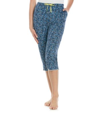 DKNY® Knit Capris - Prussian Blue Ditsy