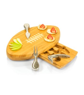 Picnic Time® Quarterback Football Shaped Bamboo Cutting Board and Tool Set