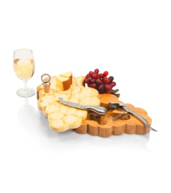 Picnic Time® Grape Design Wood Cutting Board with Tool Set