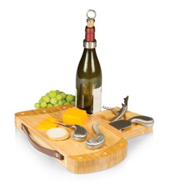 Picnic Time® Caddy Golf Themed Deluxe Wood Cutting Board with Stainless Cheese Tools