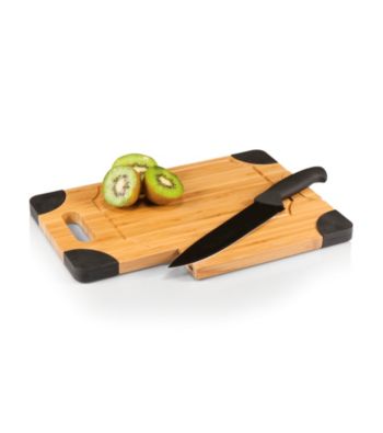 Picnic Time® Culina Natural Wood Cutting Board with Carving Knife