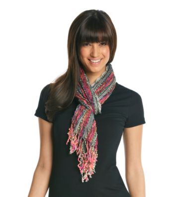 Collection 18 Black Bright Chevron Pleated Slub Neckwrap