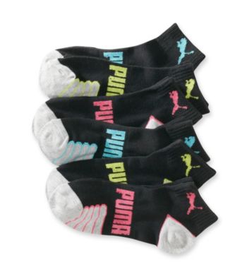 PUMA® 6-pk. Bright Premium Quarter Crew Socks - Black