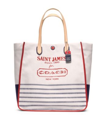 COACH LEGACY WEEKEND SAINT JAMES CANVAS LARGE NORTH/SOUTH TOTE
