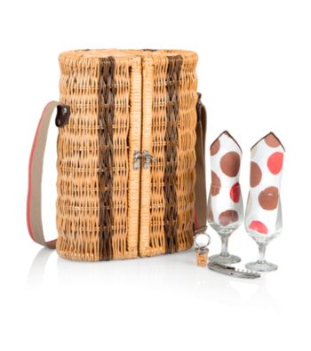 Picnic Time® Bacchus - Moka Hand Woven Wine Basket
