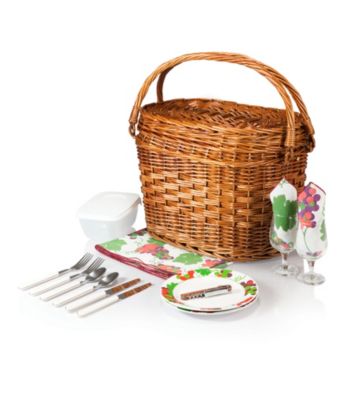 Picnic Time® Romance Chestnut Brown Willow Picnic Basket