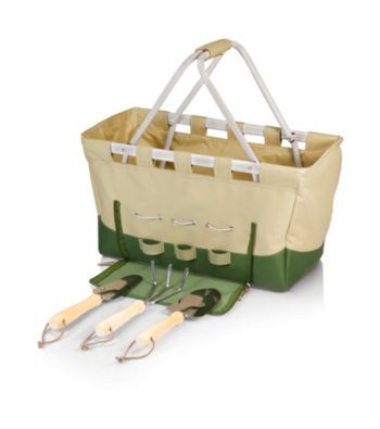Picnic Time® Garden Metro Tan ans Olive Green Lightweight Collapsible Basket