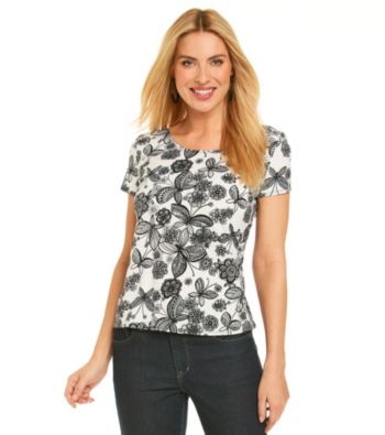 Notations® Butterfly Print Tee
