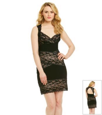 Marina Banded Lace Sheath Dress