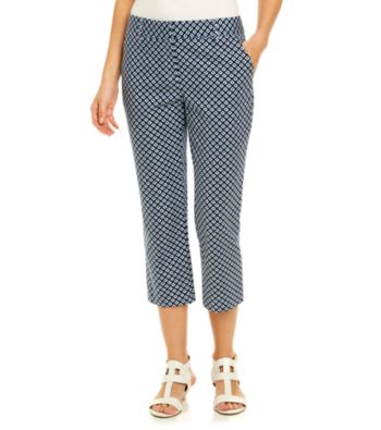 Rafaella® Midnight Navy Slim Printed Capri