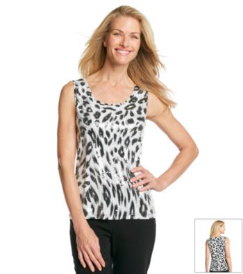 Laura Ashley® Sequin Animal Print Tank
