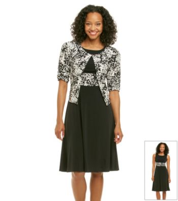 Jessica Howard® Petites' Sequin Print Jacket Dress