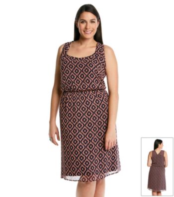 Black Rainn™ Plus Size Printed Woven Dress