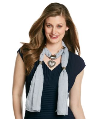 Basha Dot Heart Jewelry Scarf