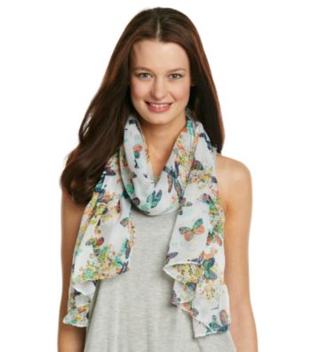 Basha White Butterfly Neckwrap