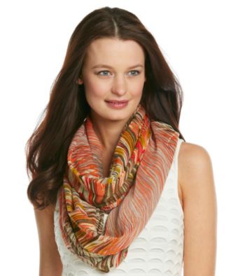 Basha Orange Oversized Abstract Neckwrap