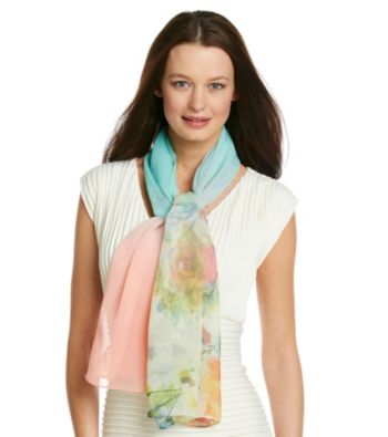 Basha Abstract Floral Ombre Oblong Scarf