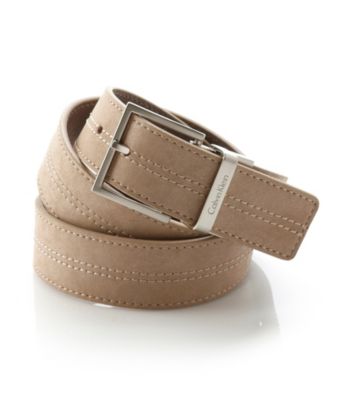 Calvin Klein Camel Glazed Metallic Belt