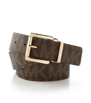 MICHAEL Michael Kors® Chocolate/Luggage Logo Reversible Belt