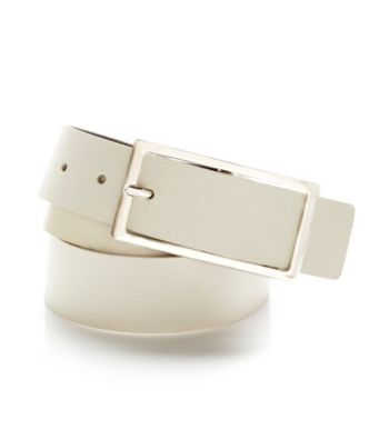 Nine West® White Contour Saffiano Belt