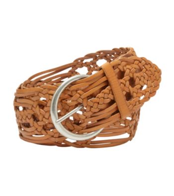 Fossil® Light Tan Wide Woven Waist Belt