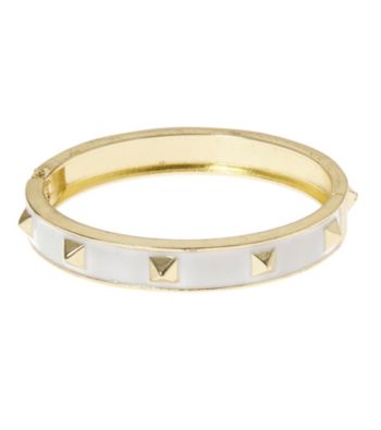L&J Accessories White Spike Enamel Bangle