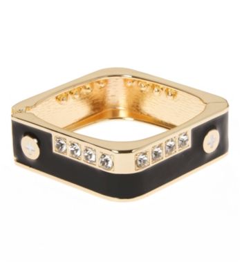 L&J Accessories Jet with Crystal Square Enamel Bangle