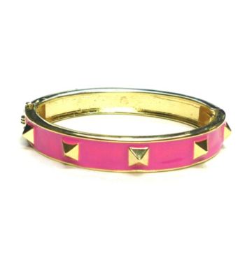 L&J Accessories Pink Spike Enamel Bangle