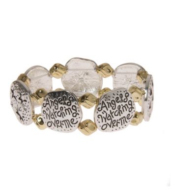 L&J Accessories Two Tone Inspirational Angel Stretch Bracelets