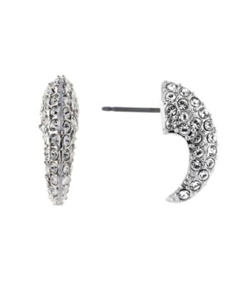 Vince Camuto™ Silvertone Pave Horn Stud Earrings