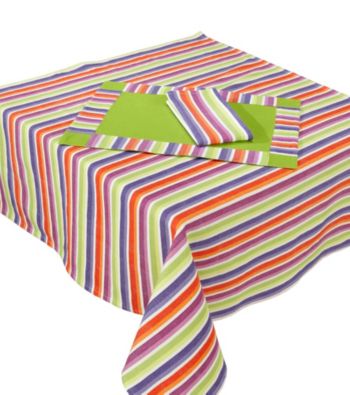 LivingQuarters Samba Stripe Table Linens